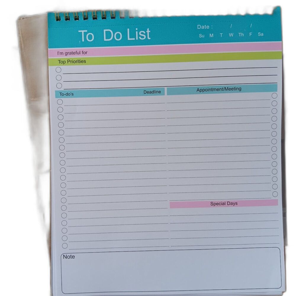 To Do List Notepad, Daily Planner, 52 Sheets  with Checklist